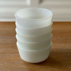 Vintage Fire King Milk Glass Custard Cups - set of 5